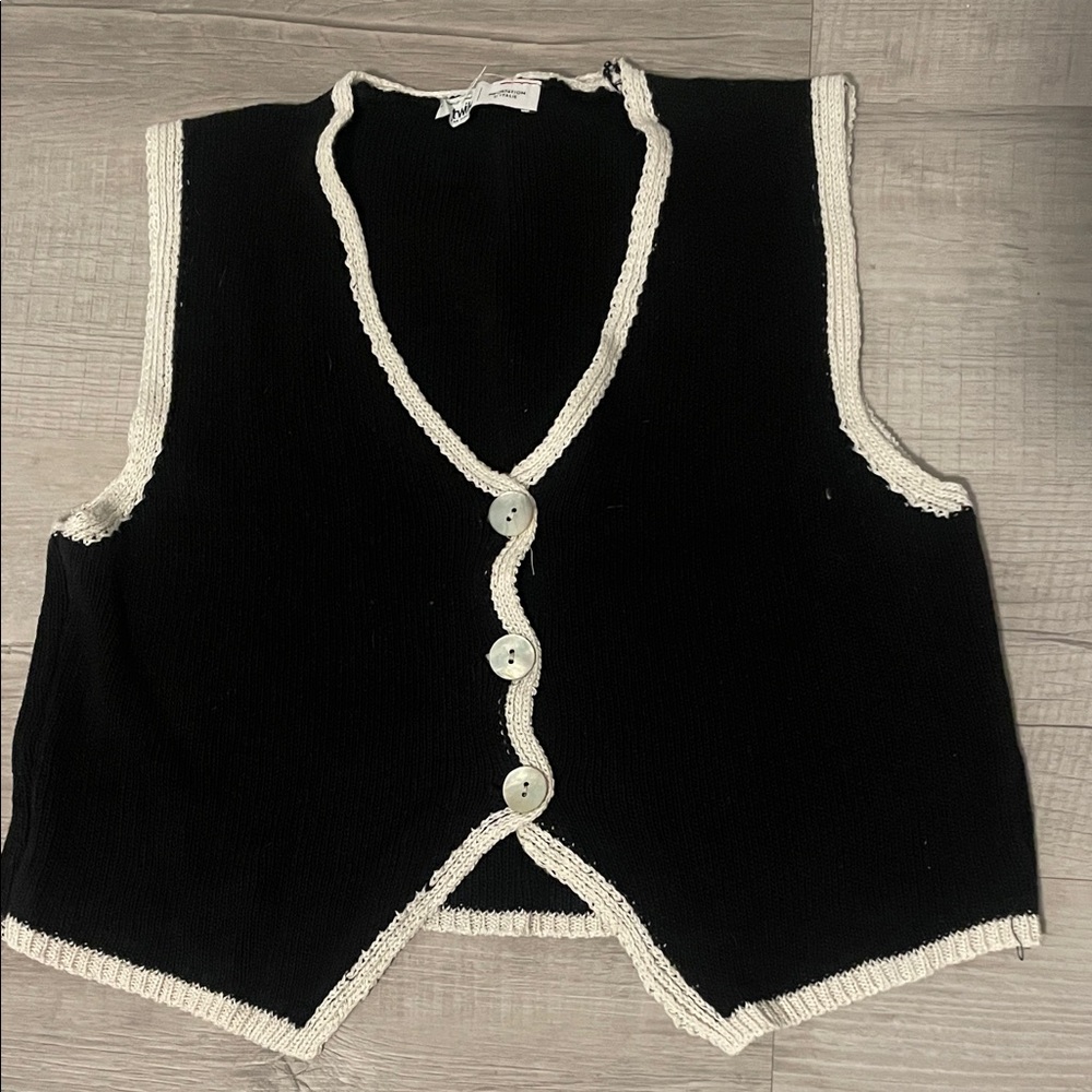 Twik Black and White Knit Top